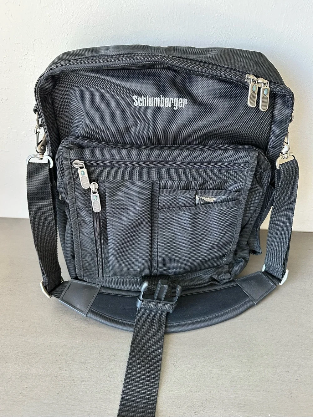 Toppers Black Nylon Versatile Black Men's Messenger Bag Padded Strap Multi Use